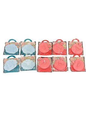 Reusable Ice Packs With Cartoon Designs - 4 Blue Robot Face & 6 Pink Apple Shape